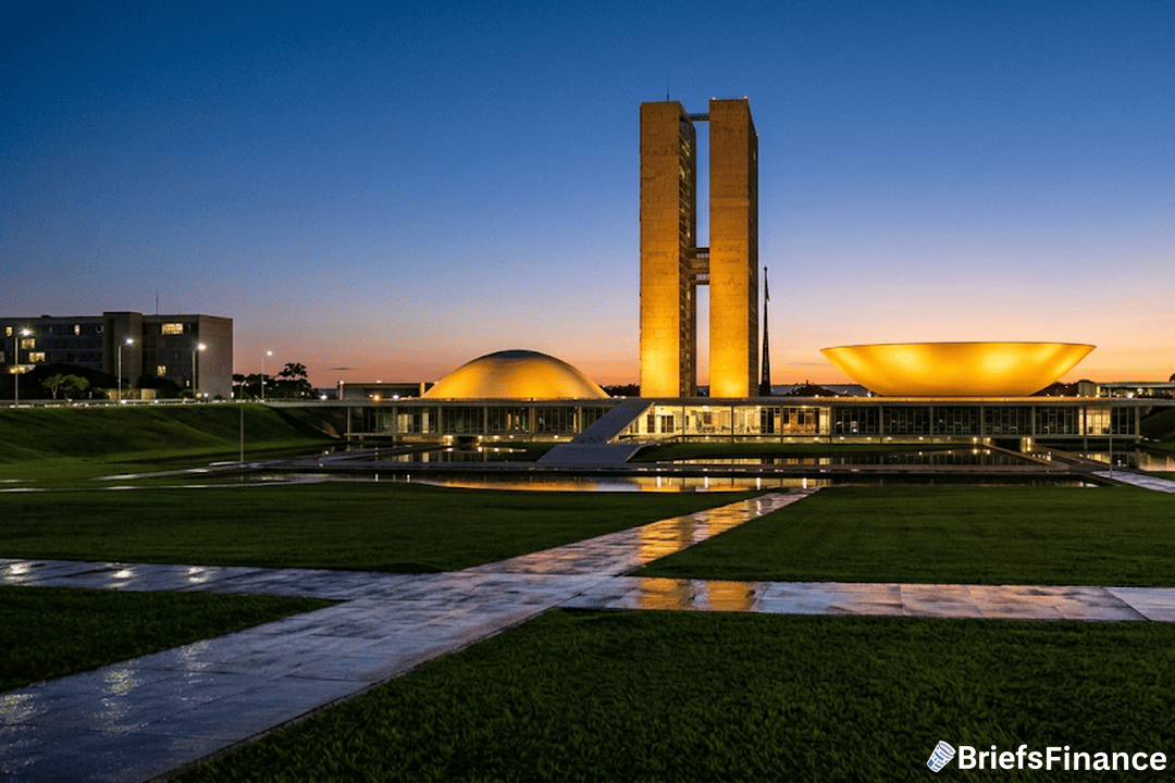 Brazilian National Congress at dusk